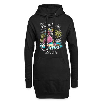 Croisière en famille 2026 - Sweat-shirt à capuche long Femme - noir - Devant
