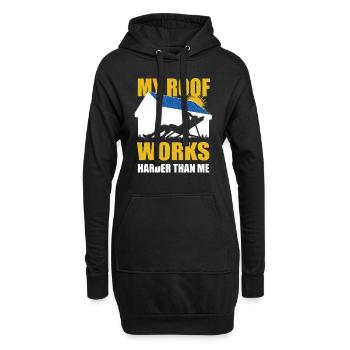 My roof works harder than me - Photovoltaik, Solar - Hoodie-Kleid - Schwarz - Vorne