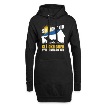 So sieht ein glücklicher Stromerzeuger aus - Solar - Hoodie-Kleid - Schwarz - Vorne