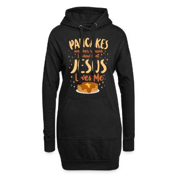 Crêpes Amoureux Enfants Jésus Foi - Sweat-shirt à capuche long Femme - noir - Devant