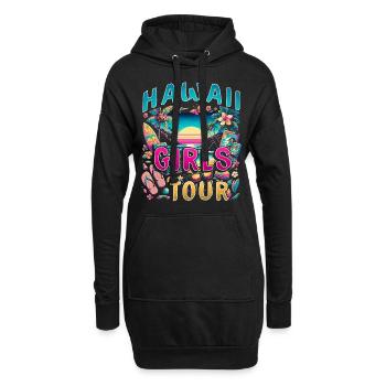 Visite des filles d’Hawaï - Sweat-shirt à capuche long Femme - noir - Devant
