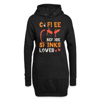 Skinks Lover Coffee Before Lizard Coffee Lover - Hoodie-Kleid - Schwarz - Vorne
