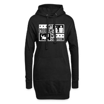 Amoureux du Dragon Barbu Mon Problème Mon Pictogramme Papa - Sweat-shirt à capuche long Femme - noir - Devant