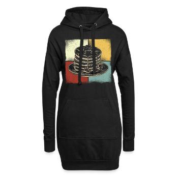 Pancake Lover Kids Retro Vintage - Hoodie-Kleid - Schwarz - Vorne