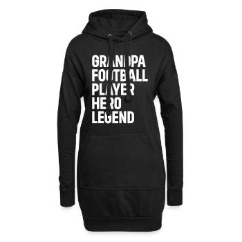 Football américain grand-père joueur de football héros jambe - Sweat-shirt à capuche long Femme - noir - Devant