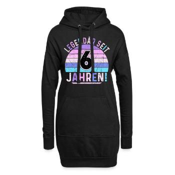 6 ans cadeau 6e anniversaire garçon fille - Sweat-shirt à capuche long Femme - noir - Devant