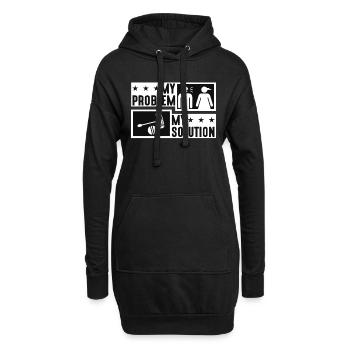 Joueur de croquet Mon problème Mon pictogramme Maman Papa - Sweat-shirt à capuche long Femme - noir - Devant