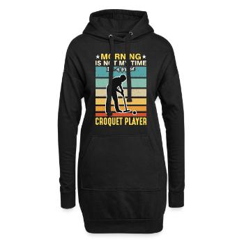 Croquet Player Morning Is Not My Time Outdoor Game - Hoodie-Kleid - Schwarz - Vorne