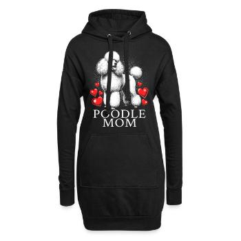 Poodle Mom - Hoodie-Kleid - Schwarz - Vorne