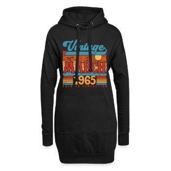 Mars 1965, Cadeau Anniversaire Vintage Mars 1965. - Sweat-shirt à capuche long Femme - noir - Devant