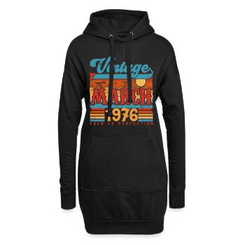 Mars 1976, Cadeau Anniversaire Vintage Mars 1976. - Sweat-shirt à capuche long Femme - noir - Devant
