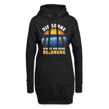 Die Sonne schickt keine Rechnung - Photovoltaik - Hoodie-Kleid - Schwarz - Vorne