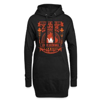 Donne-moi les pinces, le roi veut griller - Sweat-shirt à capuche long Femme - noir - Devant