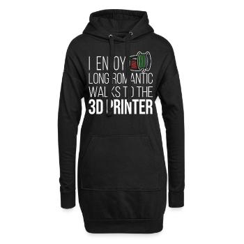 J’aime la marche romantique Imprimante 3D filament CNC - Sweat-shirt à capuche long Femme - noir - Devant