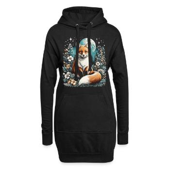 Cottagecore Esthétique Fox - Sweat-shirt à capuche long Femme - noir - Devant
