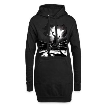 Boxen - Hoodie-Kleid - Schwarz - Vorne
