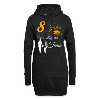 8 Jahre Rosenhochzeit 8 Hochzeitstag paar Geschenk - Hoodie-Kleid - Schwarz - Vorne