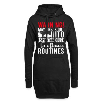 Stepptanz Stepptänzer - Hoodie-Kleid - Schwarz - Vorne