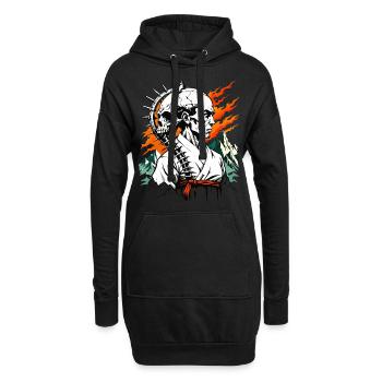 Crâne de maître de karaté // crâne de karaté FS0025 - Sweat-shirt à capuche long Femme - noir - Devant
