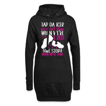 Claquettes Claquettes Danseuse de claquettes - Sweat-shirt à capuche long Femme - noir - Devant