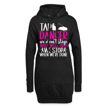 Stepptanz Stepptänzer - Hoodie-Kleid - Schwarz - Vorne