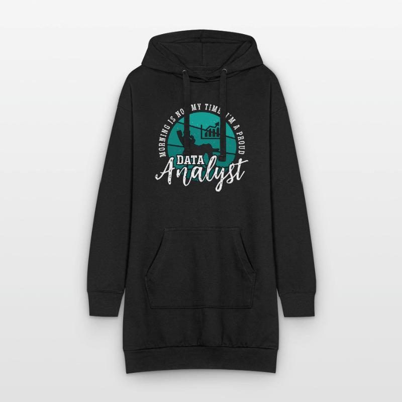 Data Analyst Morning Is Not My Time, I’m A Coder Sweat-shirt à capuche long Femme
