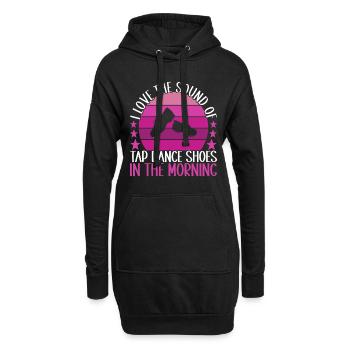 Stepptanz Stepptänzer - Hoodie-Kleid - Schwarz - Vorne