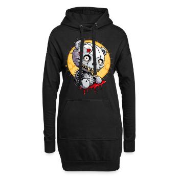 Teddy Skull / Totenkopf Horror Kuscheltier FS0076 - Hoodie-Kleid - Schwarz - Vorne