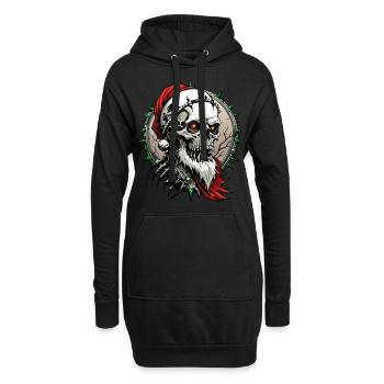 Santa Skull // Totenkopf Weihnachtsmann FS0098 - Hoodie-Kleid - Schwarz - Vorne