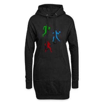 Rugby Player Silhouette - Hoodie-Kleid - Schwarz - Vorne