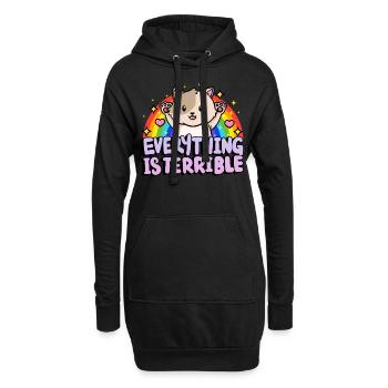 Alles Ist Schrecklich Sarkasmus Regenbogen - Hoodie-Kleid - Schwarz - Vorne