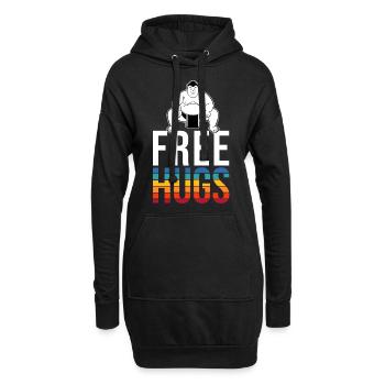 Sumo Lutteur Gratuit Câlins Lutte Japon Rétro - Sweat-shirt à capuche long Femme - noir - Devant