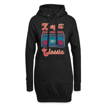 Keep It Classic Retro Ghettoblaster Musik Blaster 80er Jahre - Hoodie-Kleid - Schwarz - Vorne