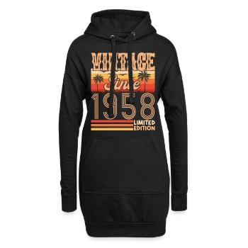 1958. Jahrgang Jahrgang 1958 Geburtstag - Hoodie-Kleid - Schwarz - Vorne