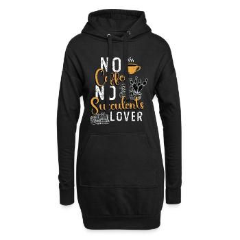 Succulents Lover No Coffee Gardener Coffee Lover - Hoodie-Kleid - Schwarz - Vorne