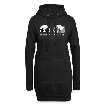 Succulents Lover My Problem My Pictogram Dad Mom - Hoodie-Kleid - Schwarz - Vorne
