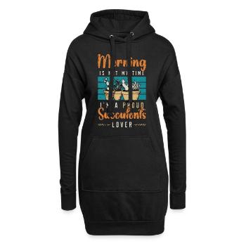 Succulentes amant matin n’est pas mon temps Cactus Art - Sweat-shirt à capuche long Femme - noir - Devant