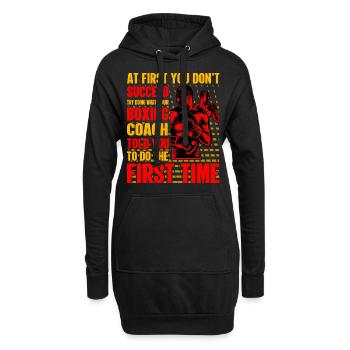 Boxen - Hoodie-Kleid - Schwarz - Vorne