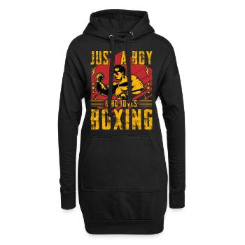 Nur ein Junge, der das Boxen liebt - Hoodie-Kleid - Schwarz - Vorne