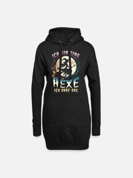 Ich Bin Eine Hexe Ich Darf Das - Hoodie-Kleid - Schwarz
