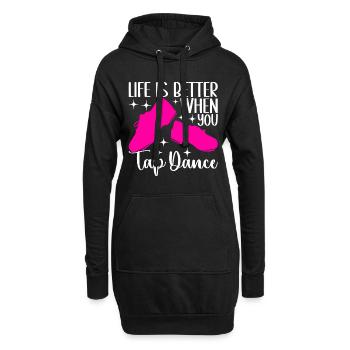 Stepptanz Stepptänzer - Hoodie-Kleid - Schwarz - Vorne