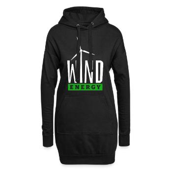 Wind Energy - I Love Wind - Wind Power - Wind Farm - Hoodie Dress - black - Front