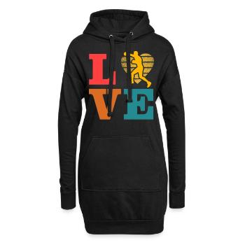 Boxen - Hoodie-Kleid - Schwarz - Vorne