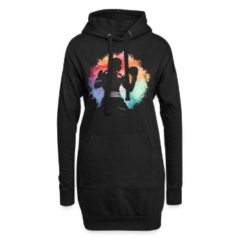 Boxen - Hoodie-Kleid - Schwarz - Vorne