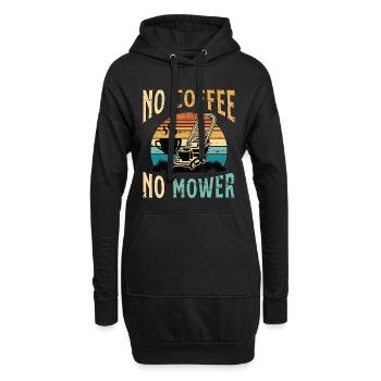 Tondeuse Pas De Café Pas De Tondeuse Tonte De Pelouse Amateur De Café - Sweat-shirt à capuche long Femme - noir - Devant