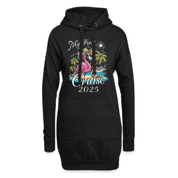 Ma première croisière 2025 - Sweat-shirt à capuche long Femme - noir - Devant