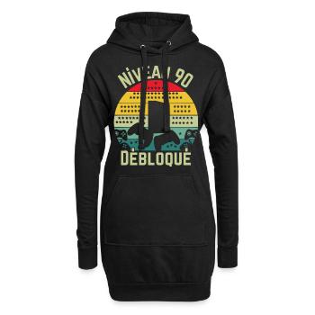Level 90 Unlocked - Hoodie Dress - black - Front