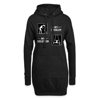 Acrobate Mon problème Ma solution Pictogramme Papa Maman - Sweat-shirt à capuche long Femme - noir - Devant