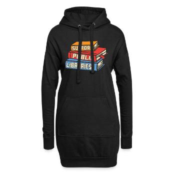 Bibliothécaire Soutien Bibliothèques publiques Professeur de lecture - Sweat-shirt à capuche long Femme - noir - Devant