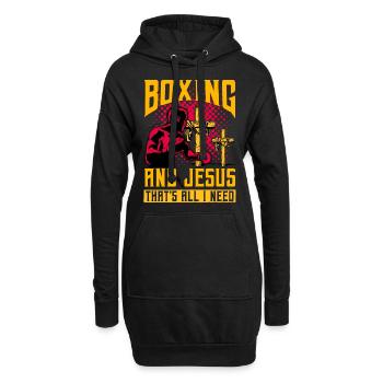 Boxen und Jesus, das ist alles, was ich brauche - Hoodie-Kleid - Schwarz - Vorne